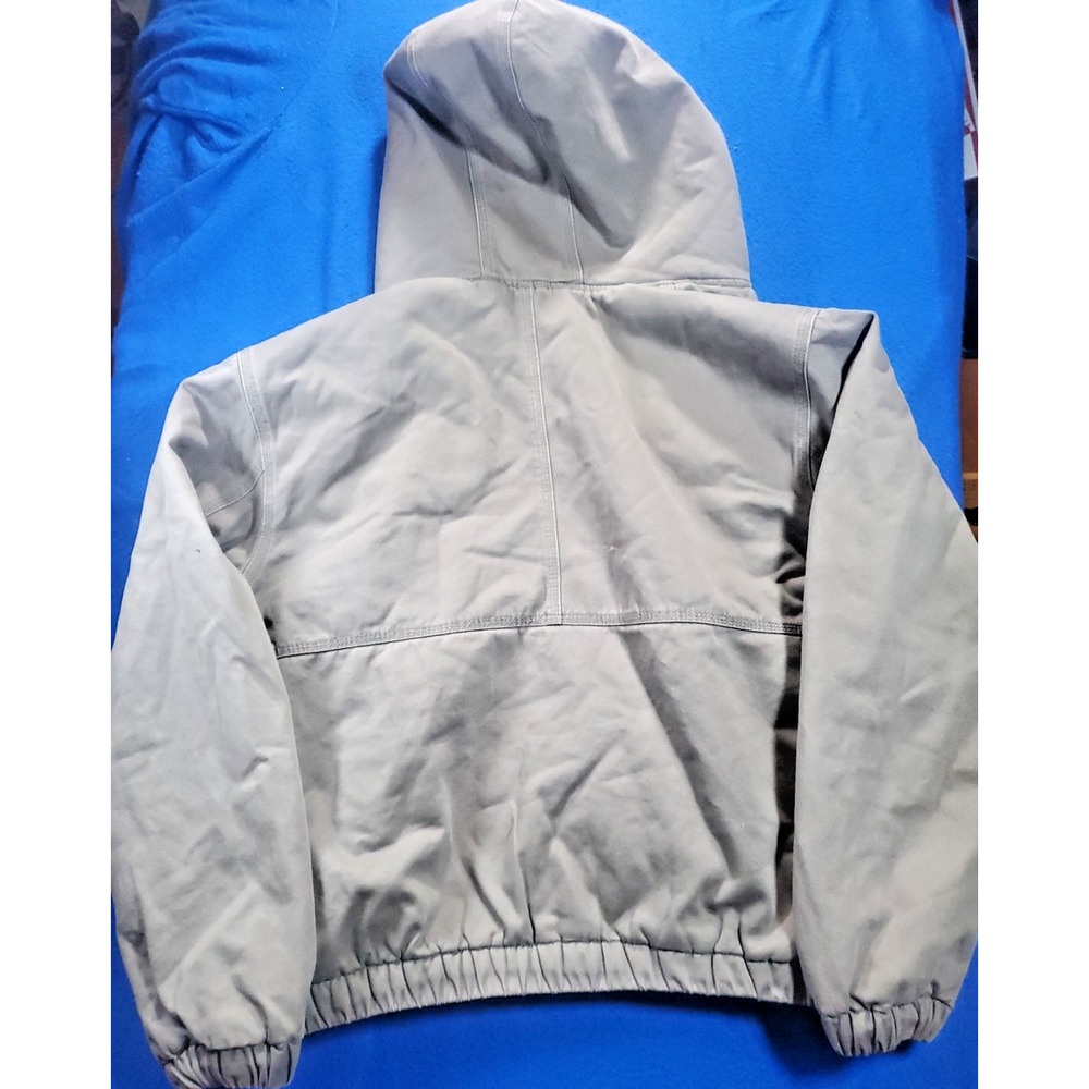 Zara Workwear Canvas Hooded Jacket Women's Size Large Sherpa Lined Coat - Picture 6 of 16